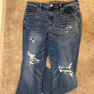 American Eagle high rise distressed denim jeggings